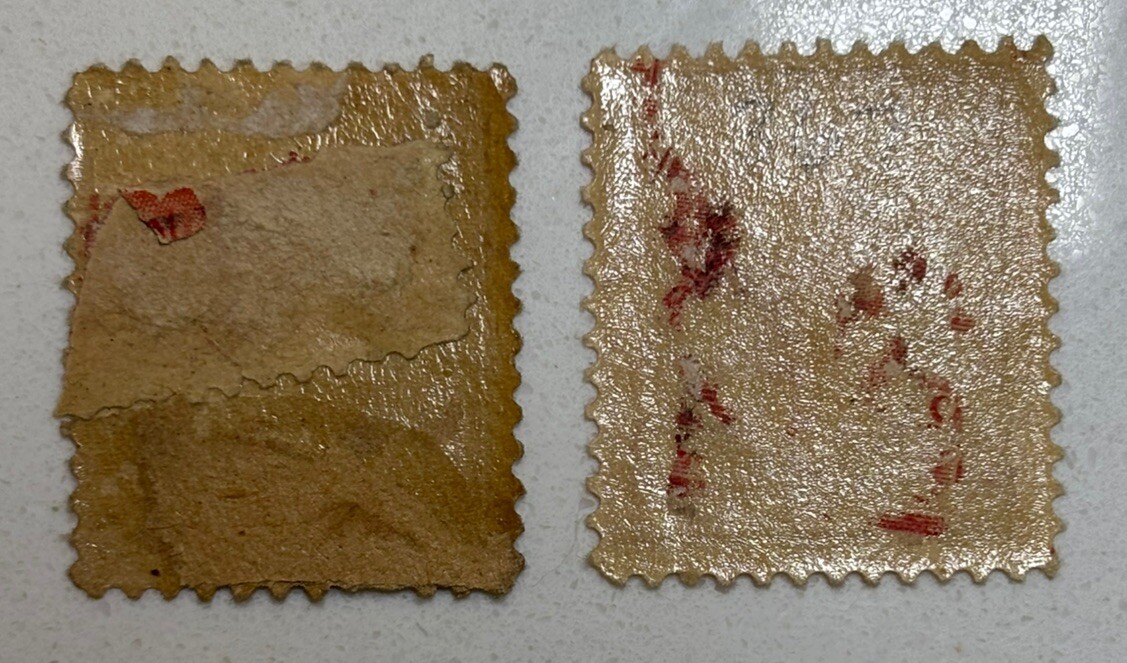 US STAMP: #369 & 367 – 1909 LINCOLN – 2 Cent – Carmine – Blue Grey Paper – MH