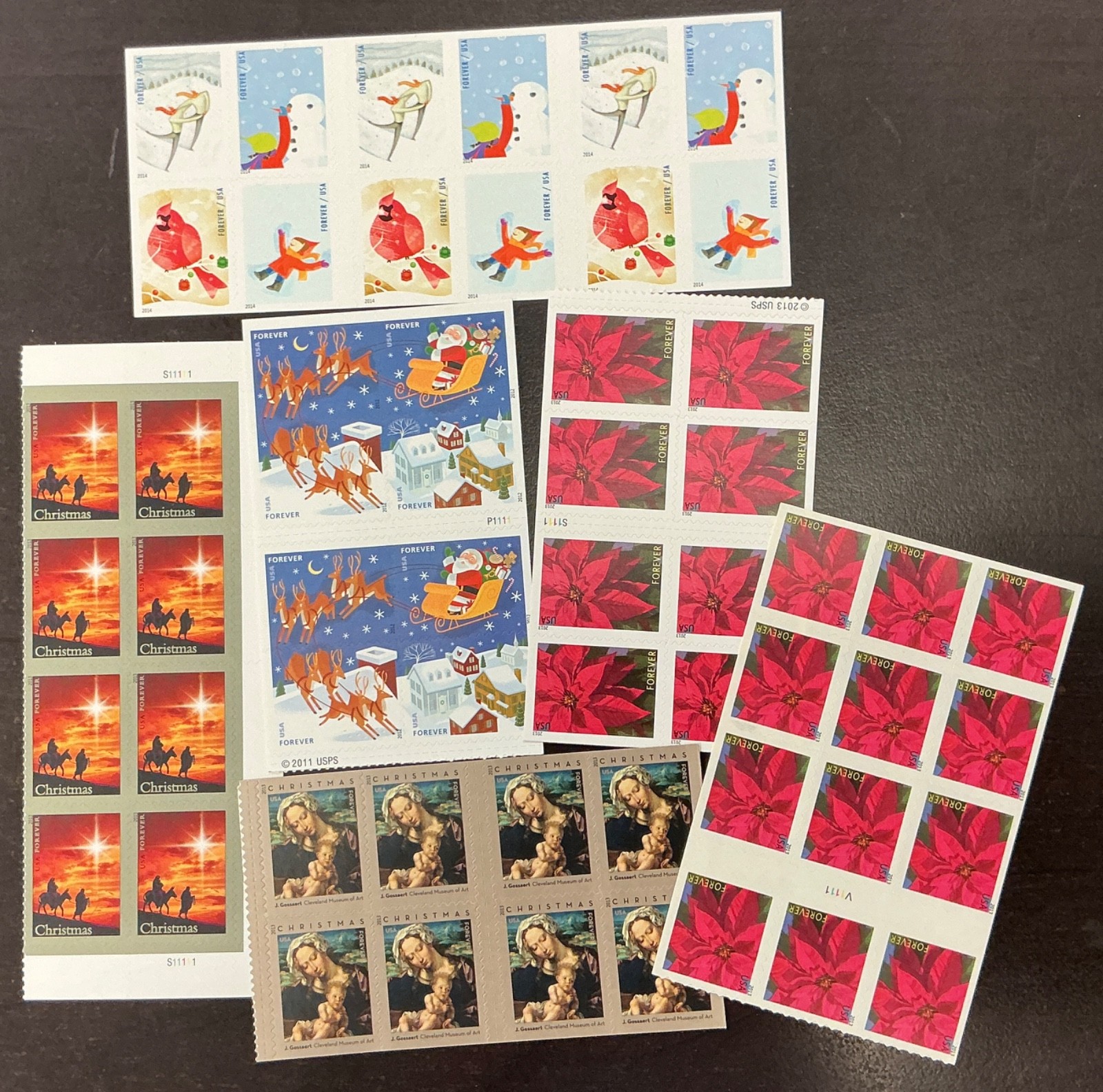 CHRISTMAS STAMPS 88 Beautiful MNH Forever Stamps FV $68