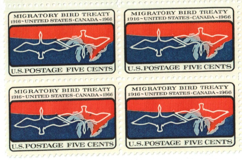 United States 5¢ Migratory Bird Treaty Postage Stamp #1306 x 100 Singles