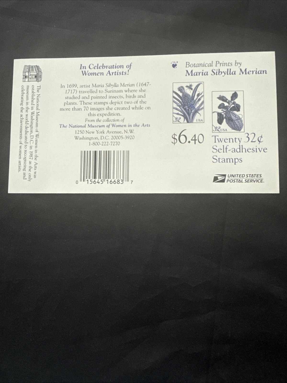 US SCOTT 3126 – 3127a BOOKLET OF 20 BOTANICAL PRINTS STAMPS 32 CENT FACE MNH