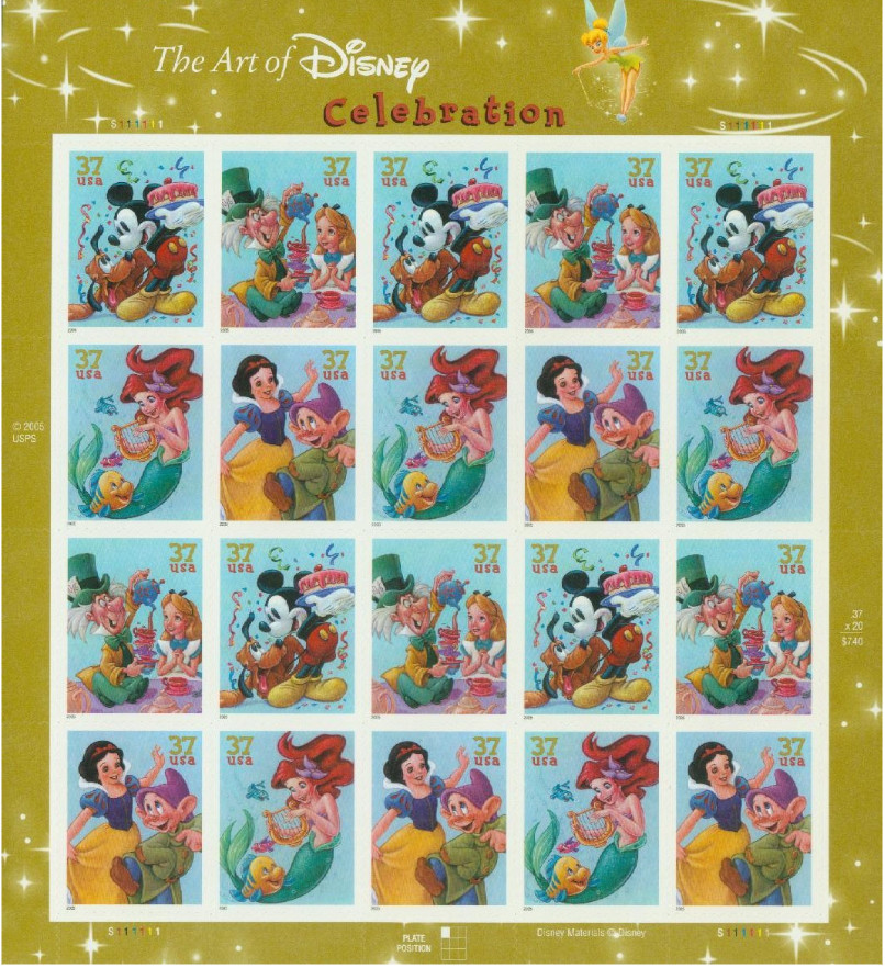 Lot of 4:Sheets of 20 #3912 37c Art of DISNEY (friendship) MNH US Postage Stamps