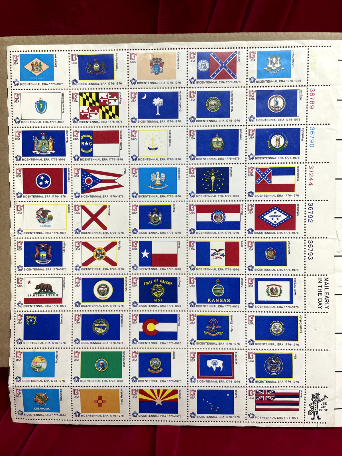 Vtg USA State Flag Stamps