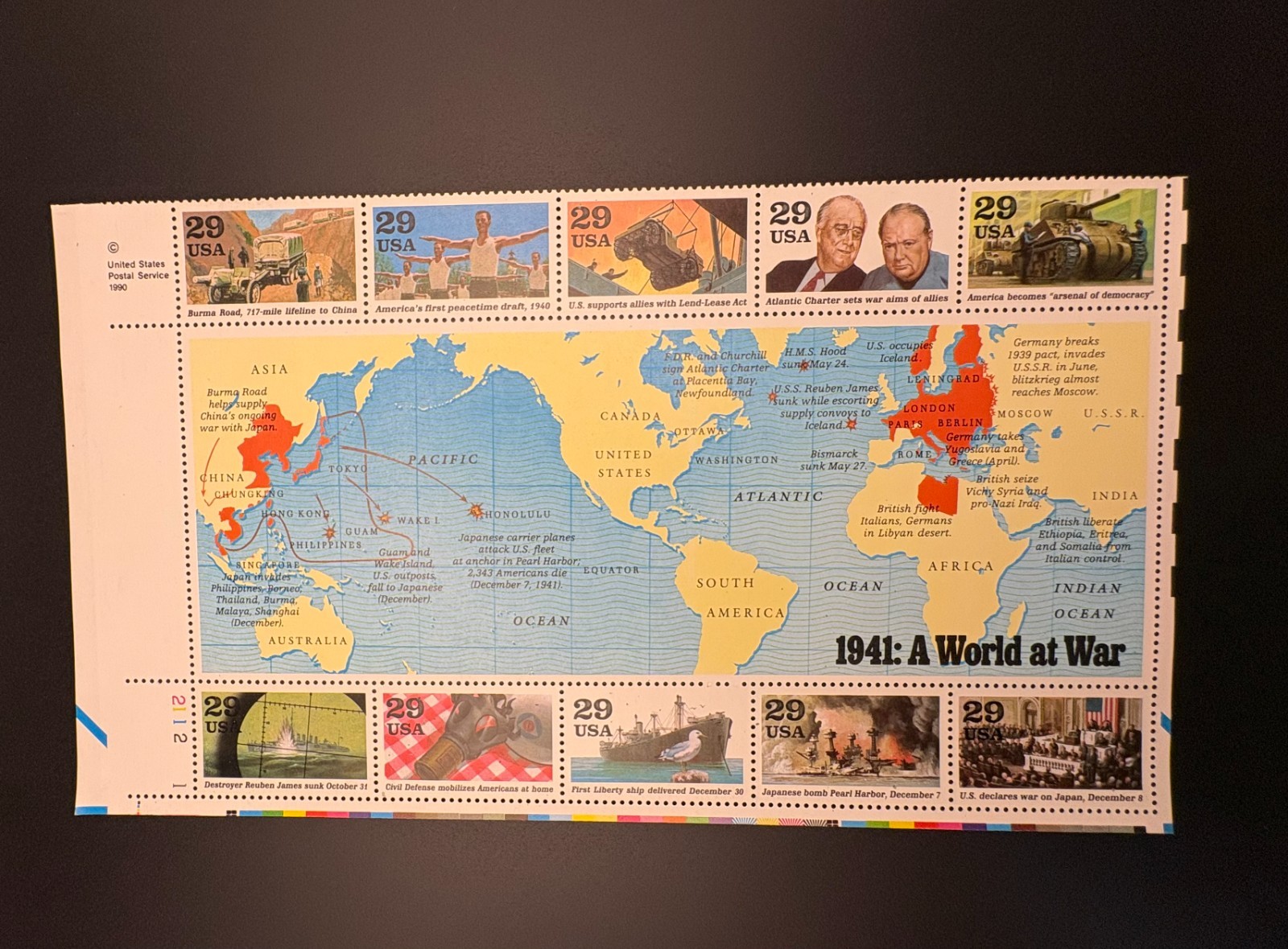Multiple sets of Plate Block US Postage Stamps from the 90s (3)