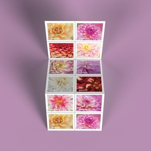 Dahlia Forever Postage Stamps – 2025 Edition, 2 Books of 20, First-Class Mail