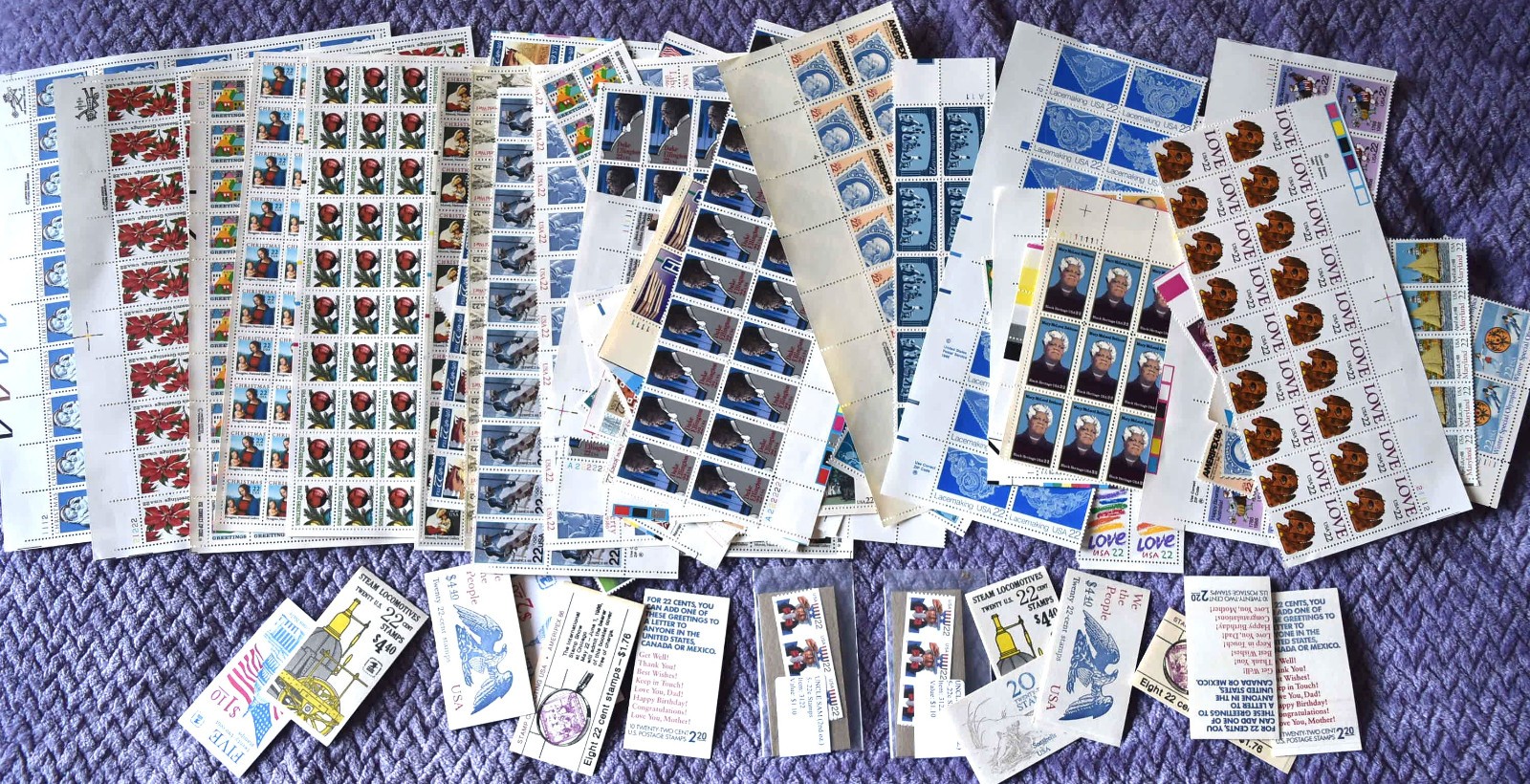 US Mint Never Hinged with Original Gum Stamp Collection FV $4417 22-45 Cents