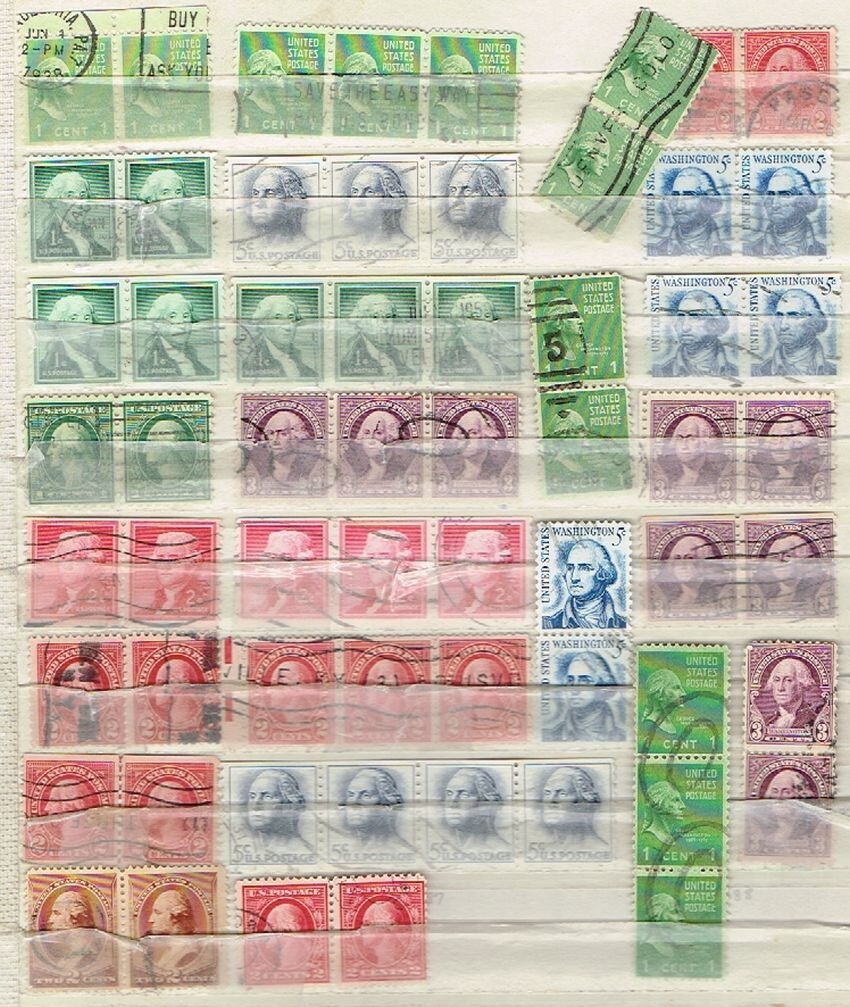65 G Washington Se tenant Cancelled US Postage sTamps (11-895)