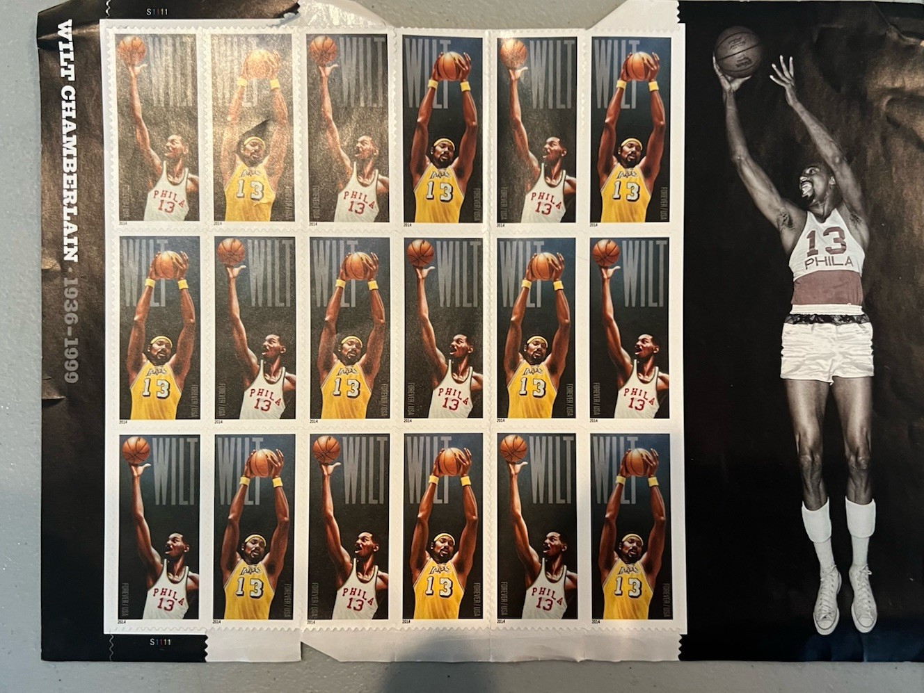 US #4950-51-WILT CHAMBERLAIN-BASKETBALL GREAT-SHEET OF (18) STAMPS-MNH-2014