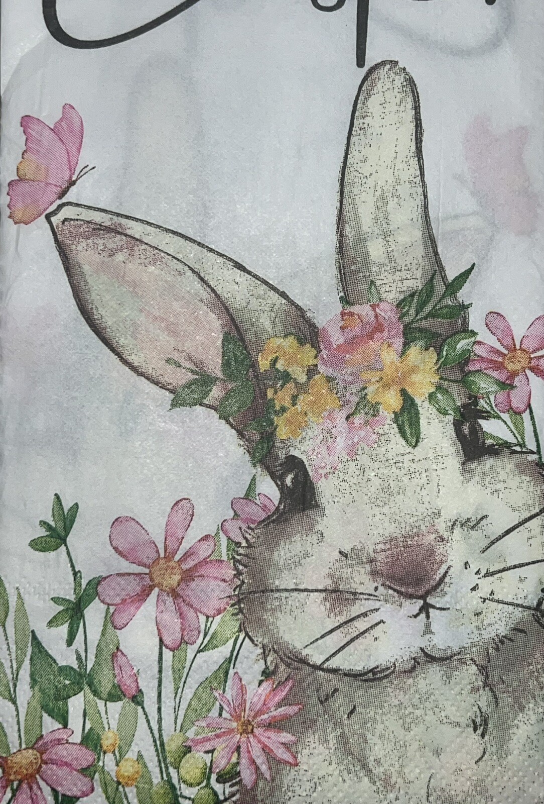 TWO Paper Dinner Decoupage Art Craft Napkins – EASTER Bunny/floral/pink Daisy