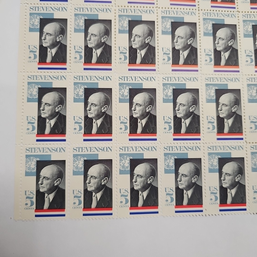 Stamp US Postage 5c 5 Cent Unfull Sheet OF 40 Stamps Stevenson 1965