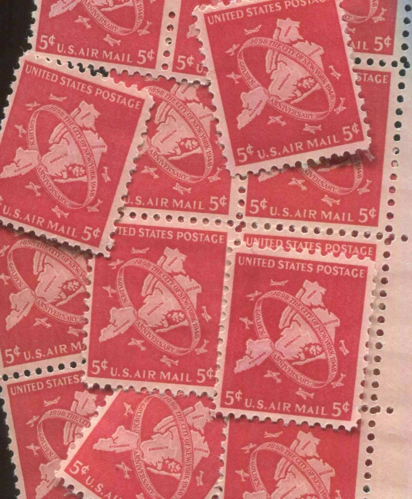 United States 5¢ New York City Air Mail Postage Stamp #C38 Mint Pack of 100
