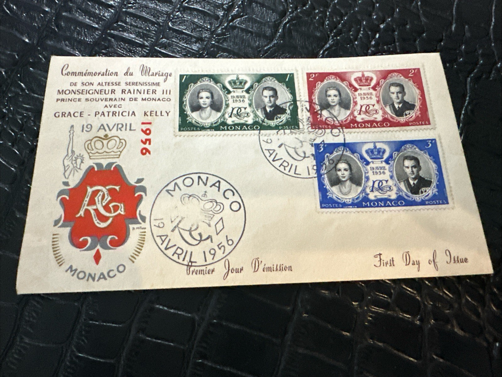 First Day Cover FDC April 19, 1956 Monaco Grace Kelly Wedding M9269