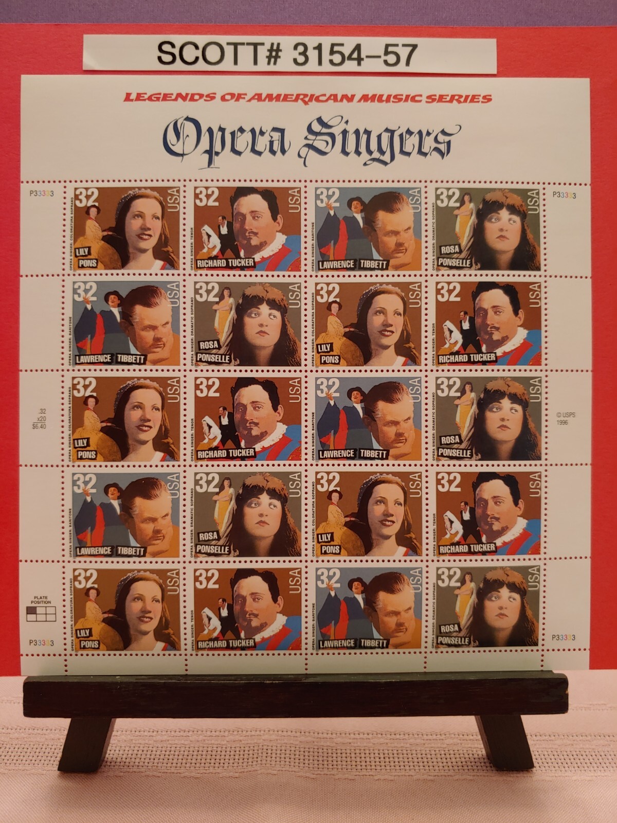 Scott # 3154-57 Opera Singers (32 cent postage stamps)