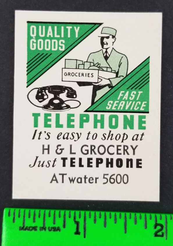 Vintage H&L Grocery Telephone Poster Stamp