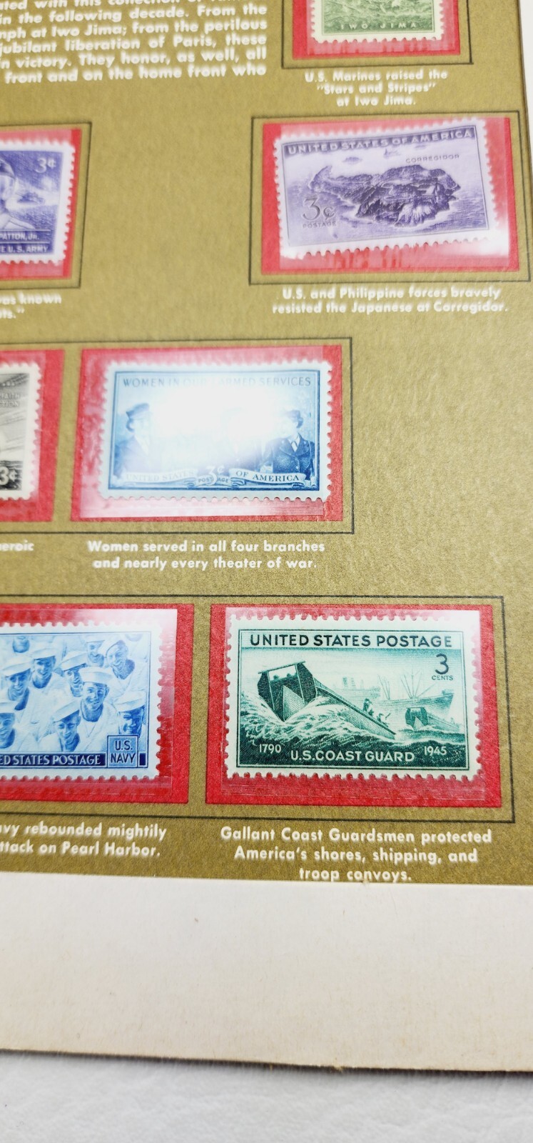 World War ll stamps from Postal Commemorative Society Vintage No postmark