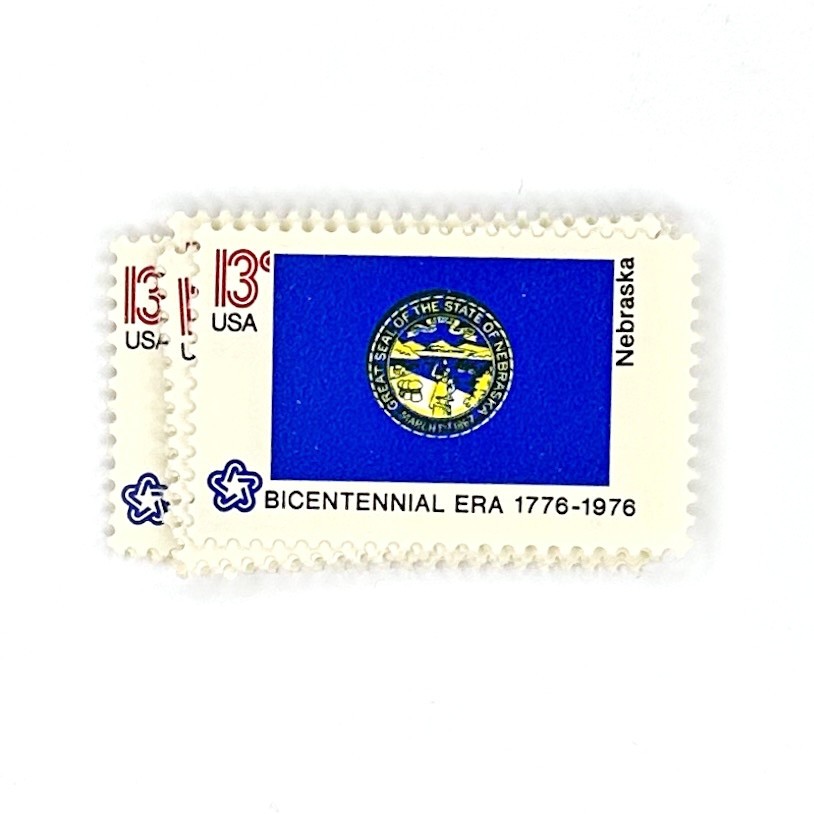 10 x Nebraska State Flag 13 cents 1976 UNused US postage stamps