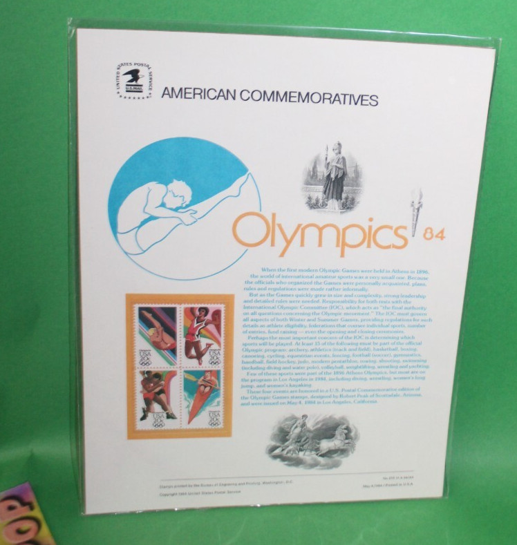 American Commemoratives Olympics 84 USPS Stamps Panel 215 May 4, 1984
