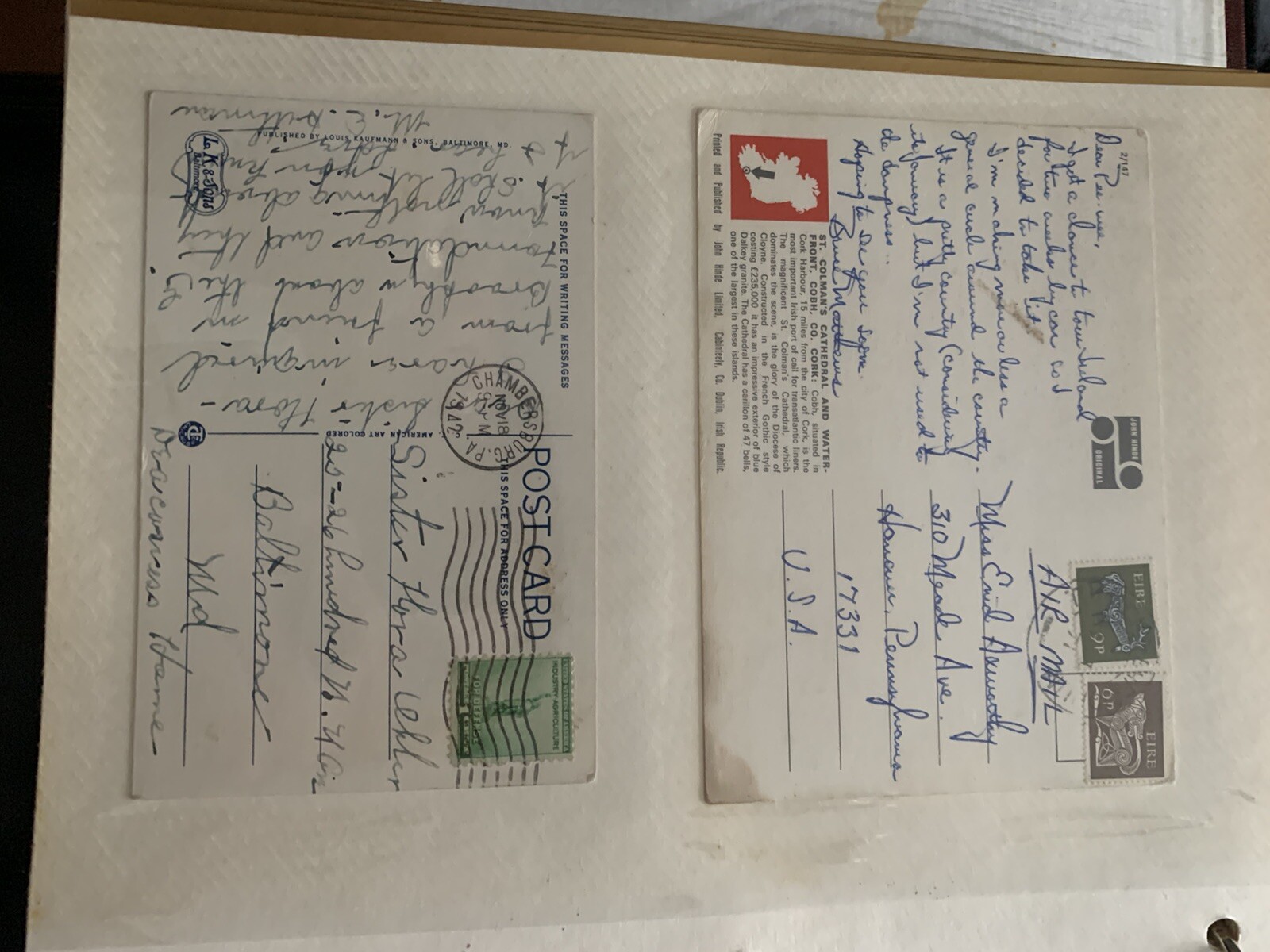 Post Card US 1 Cent Stamp Franklin Lot Of 5 Covers