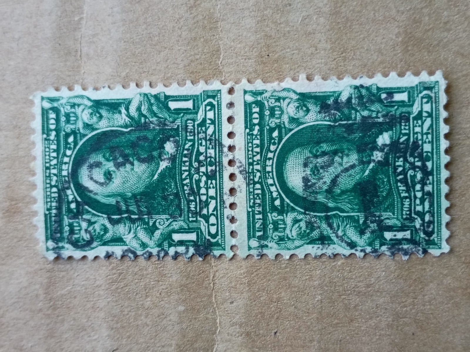 Rare Double coil Benjamin green Collectors stamp buy