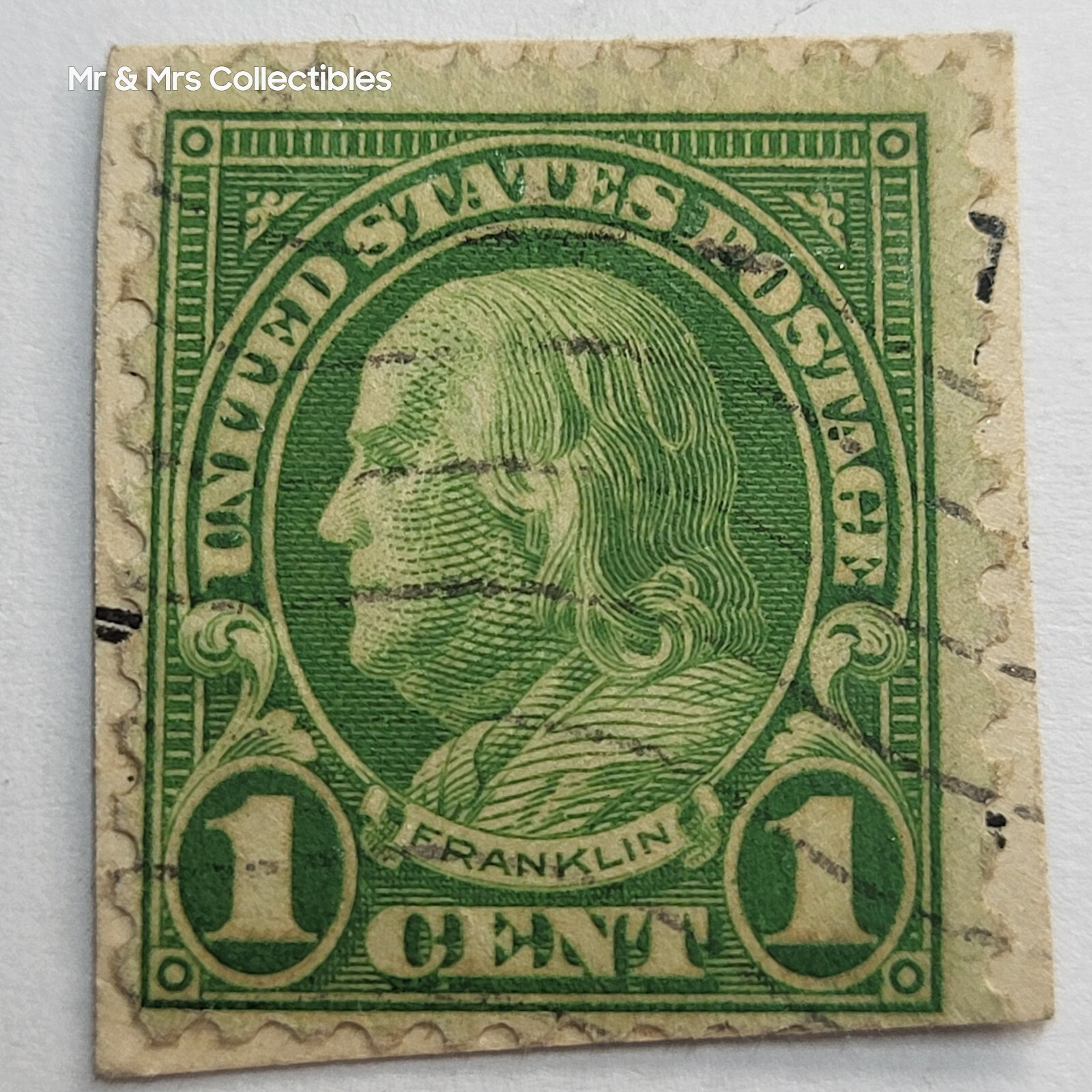 stamp RARE FIND 1910 Benjamin Franklin 1 cent stamp, perforated 12, Catalog #374