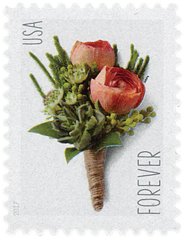 40 “CELEBRATION BOUTONNIERE” FOREVER STAMPS Wedding Invitations RSVP