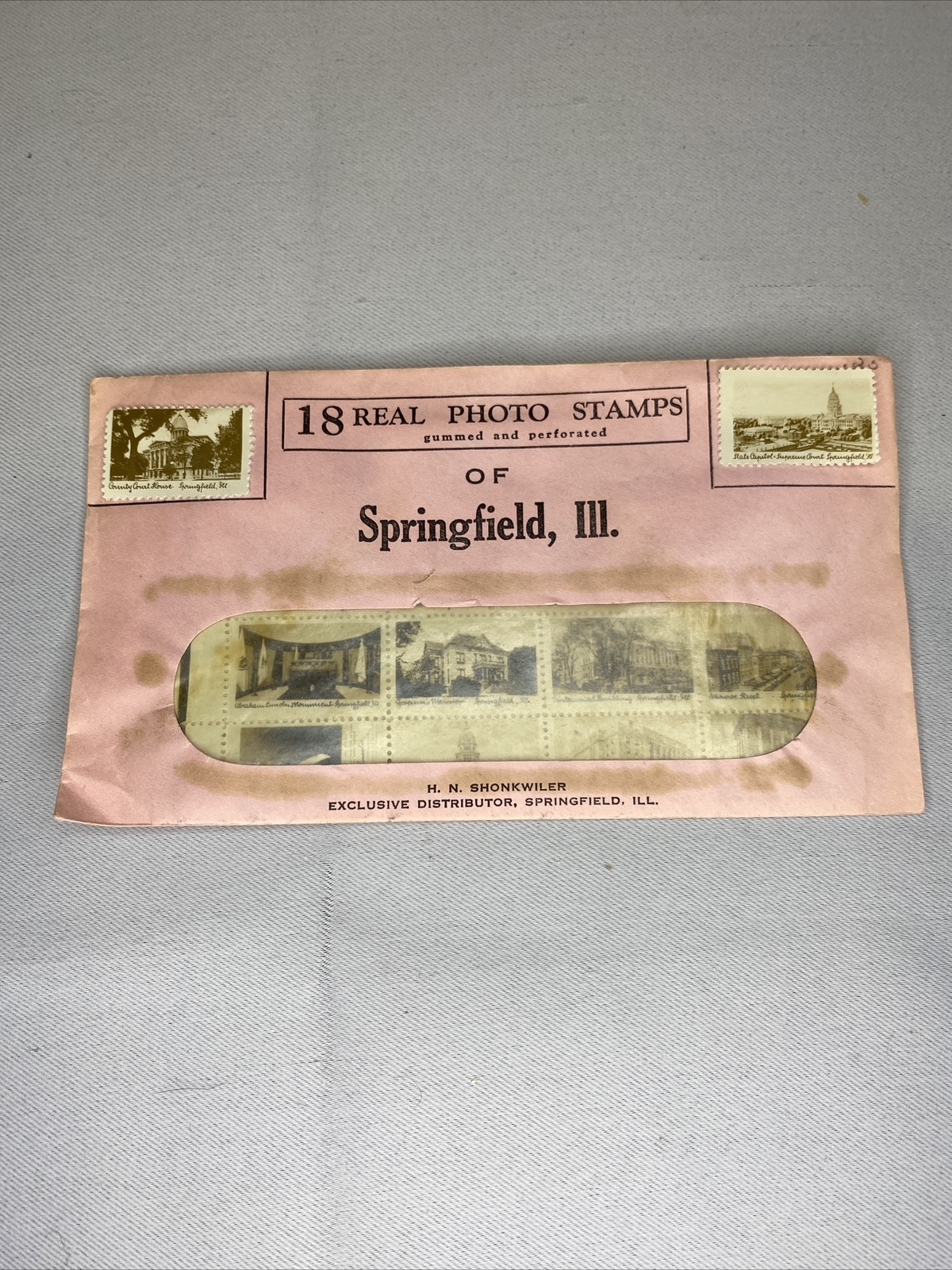 Springfield il photo stamps. Still in original Envelope. Vintage