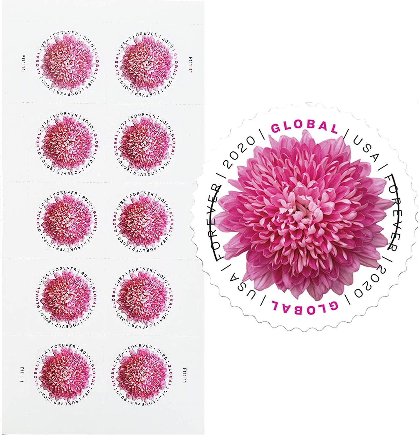 Global Forever Postage Stamps Sheet of 10 International Mail Stamps