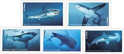 USPS Sharks One Sheet Forever Stamps – Sheet of 20 First Class Forever Stamps