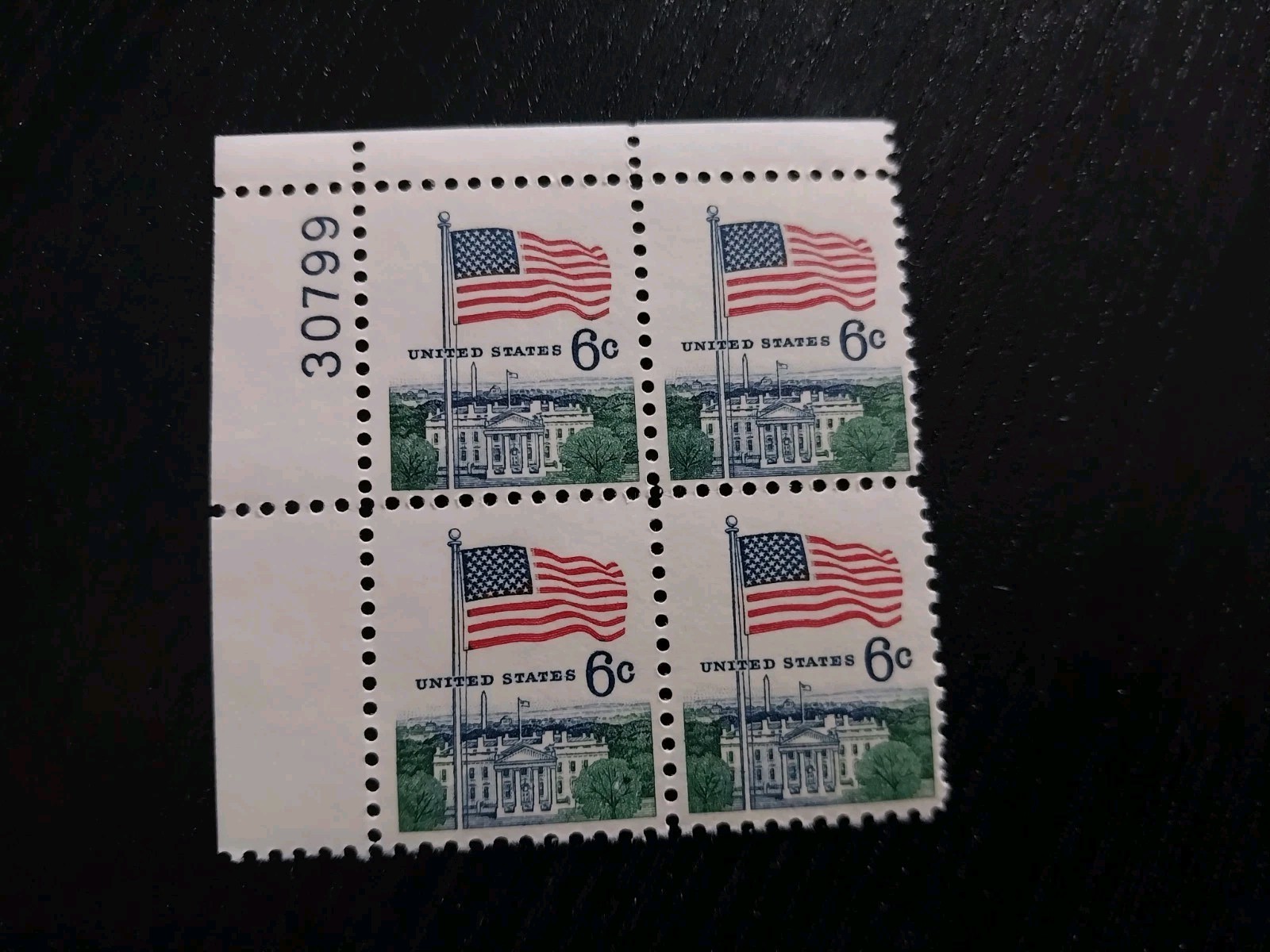Block Of Stamps The White House 6 Cents Us Postage Unused