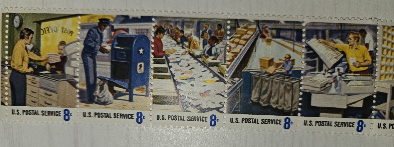 US 8 Cent Postal Service People. Strip of 10. MNH