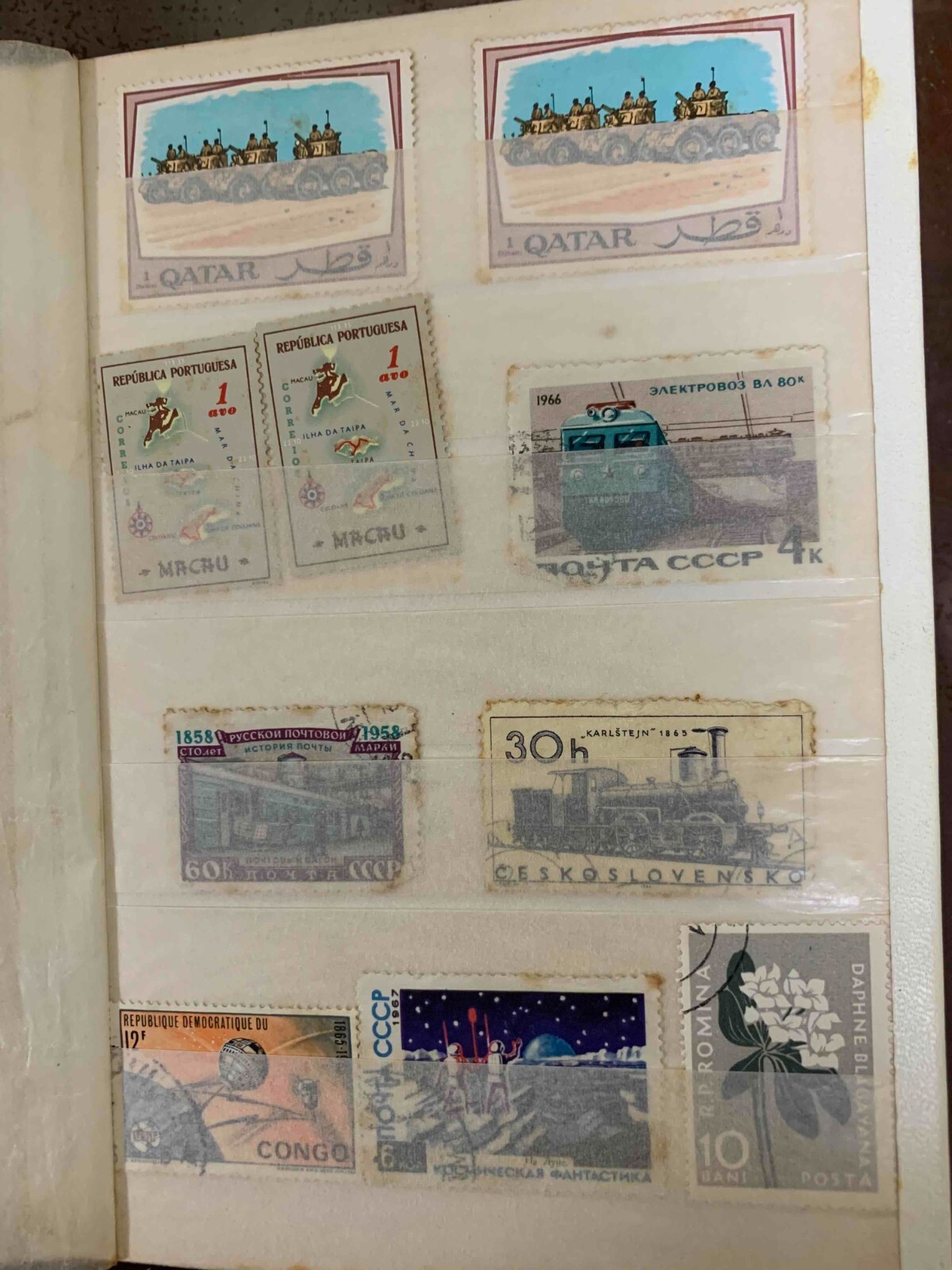 vintage POSTAGE STAMPS collection Book Various countries set