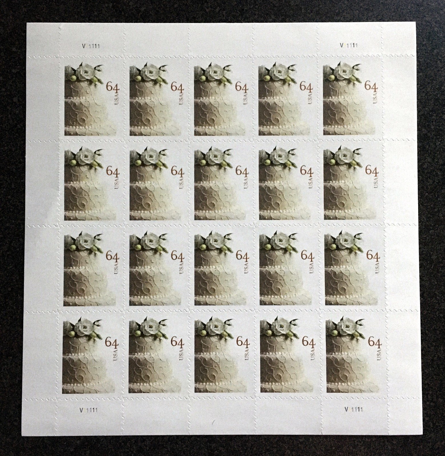 2011USA #4521 64c Wedding Cake Stamp – Sheet of 20 Mint NH