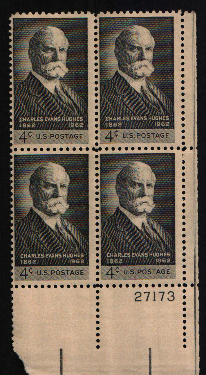 1962 4c Charles Evans Hughes Block of Four Scott #1195 ST149