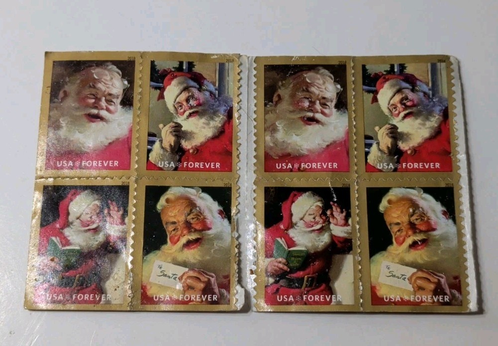 16 Santa Claus “Sparkling Holiday” First Class Christmas Stamps, Face $10.88