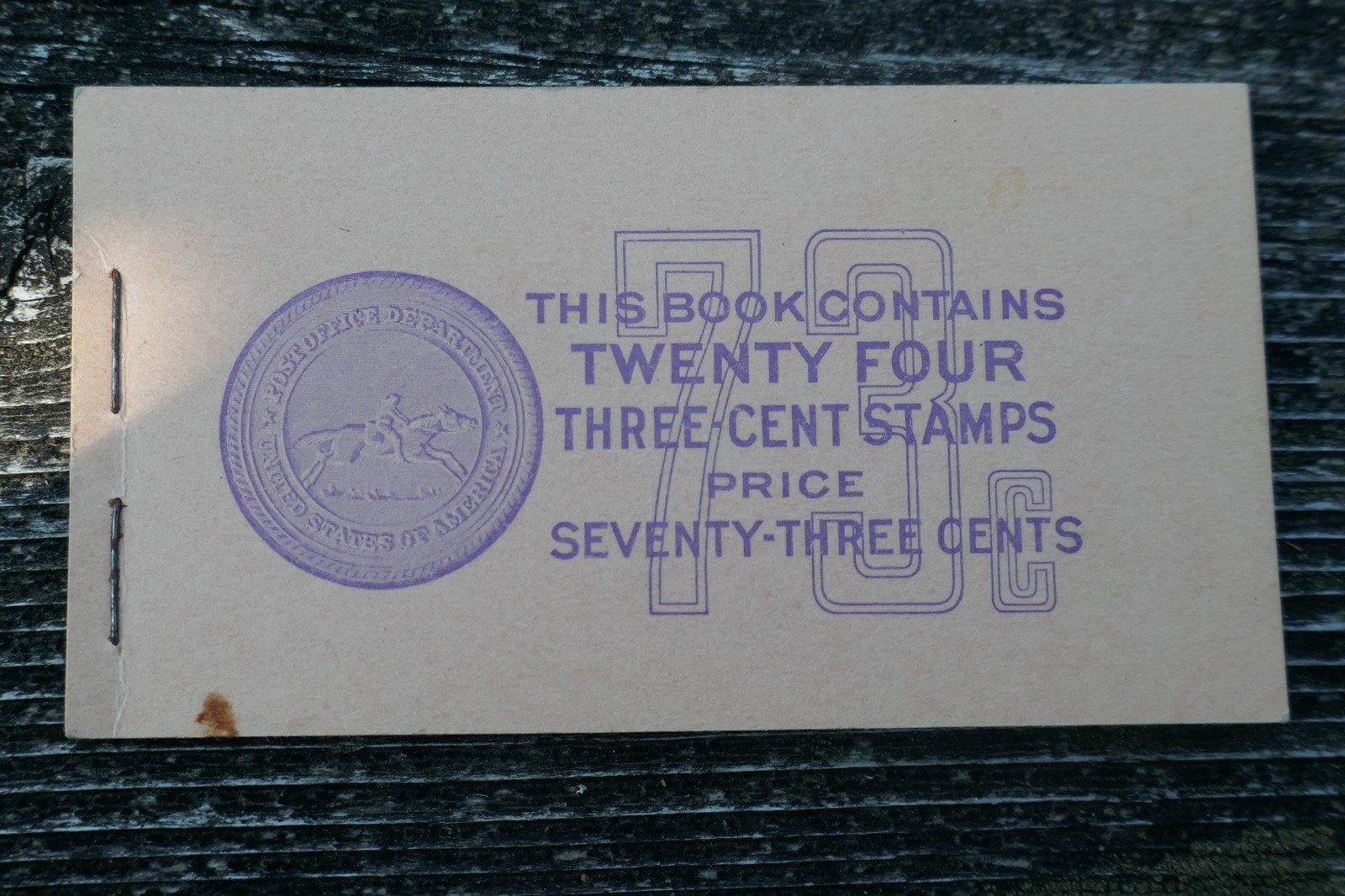 Complete Book of 24 (3 Cent) Liberty Purple Stamps – Great Condition