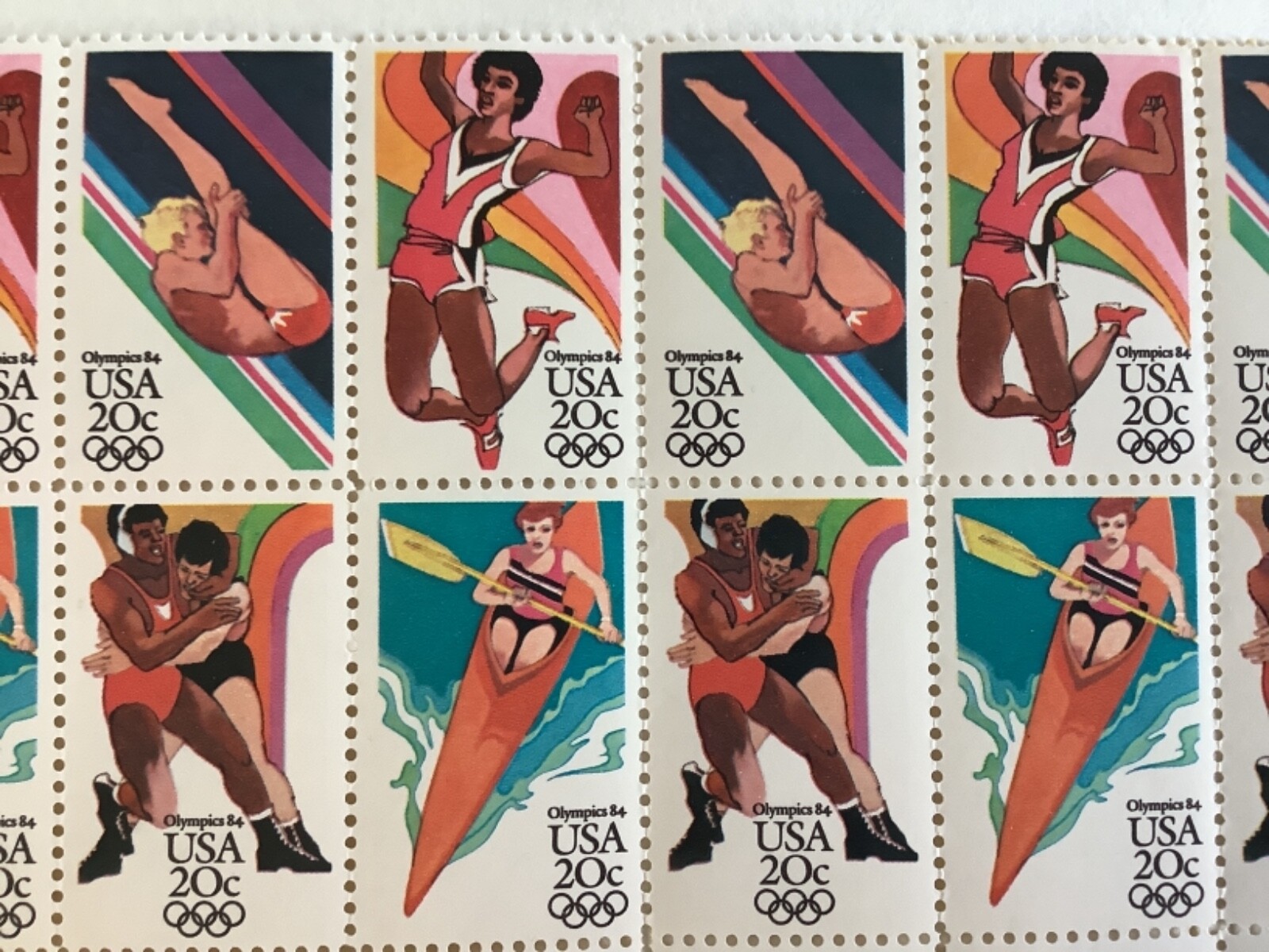 Summer Olympic four designs 20c sheet of twenty 2082-2085