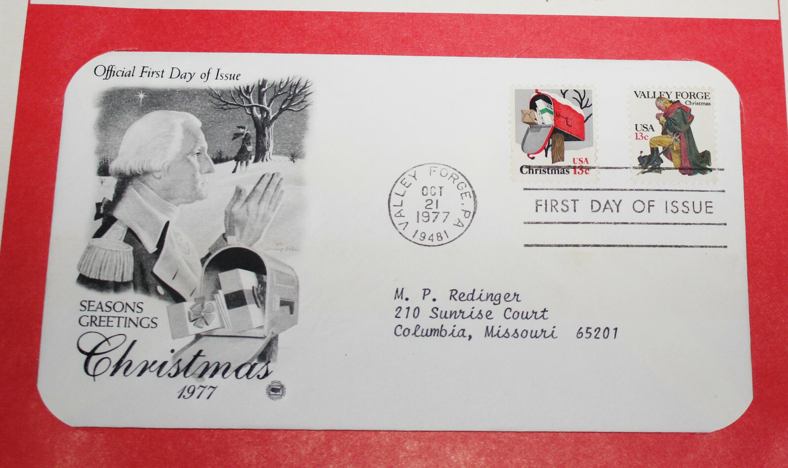 First Day of Issue Souvenir Page Christmas Valley Forge 1977 Stamp