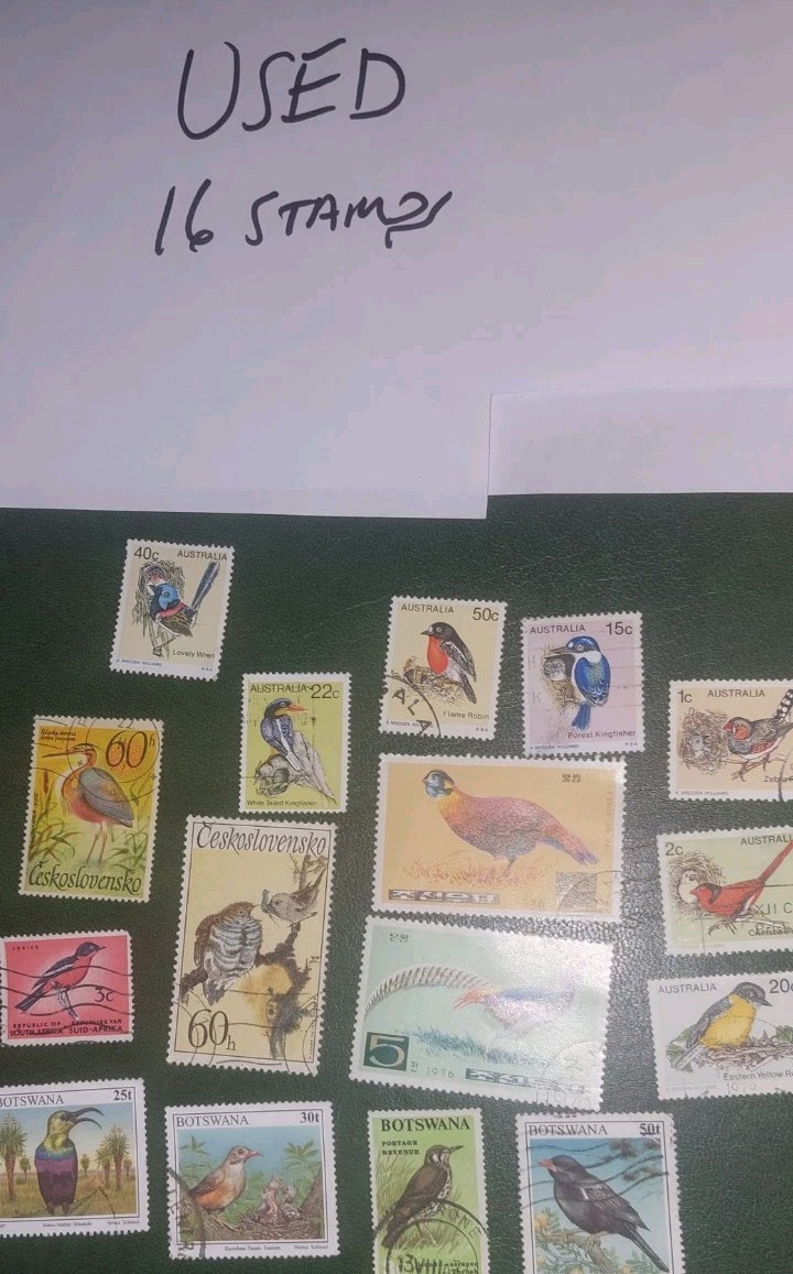 Postage Stamp Lot Birds 32 Stamps Mint/Used