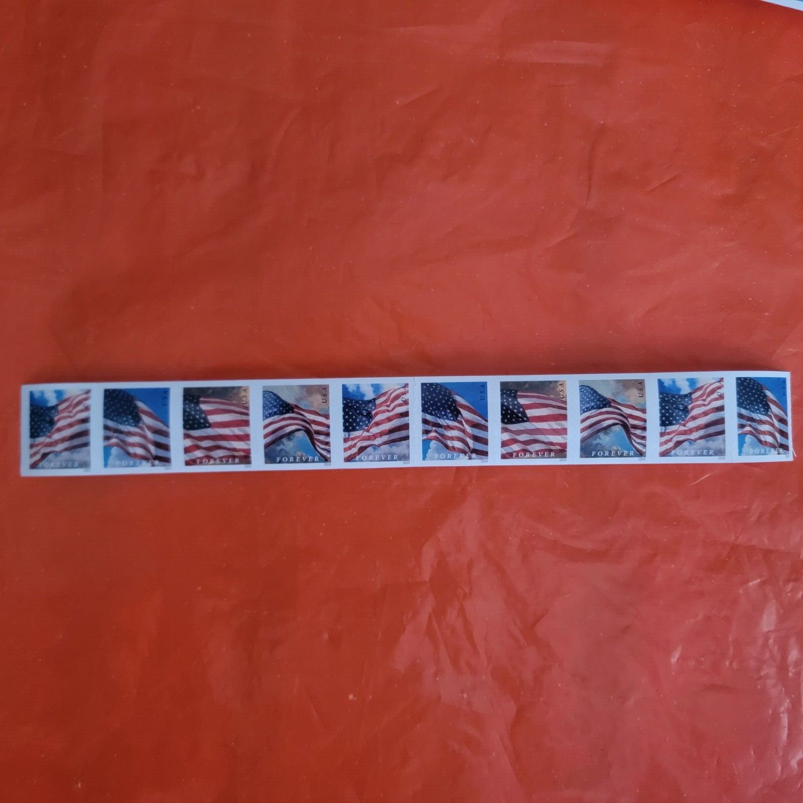 2024 US Flags Forever First Class Postage Stamps – 10 Stamps