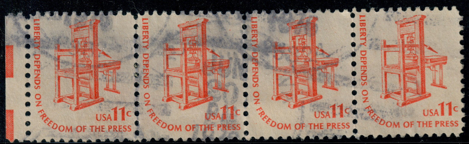 USA – 1975 – Americana Issue – Printing Press – 11¢ x4 – #3518