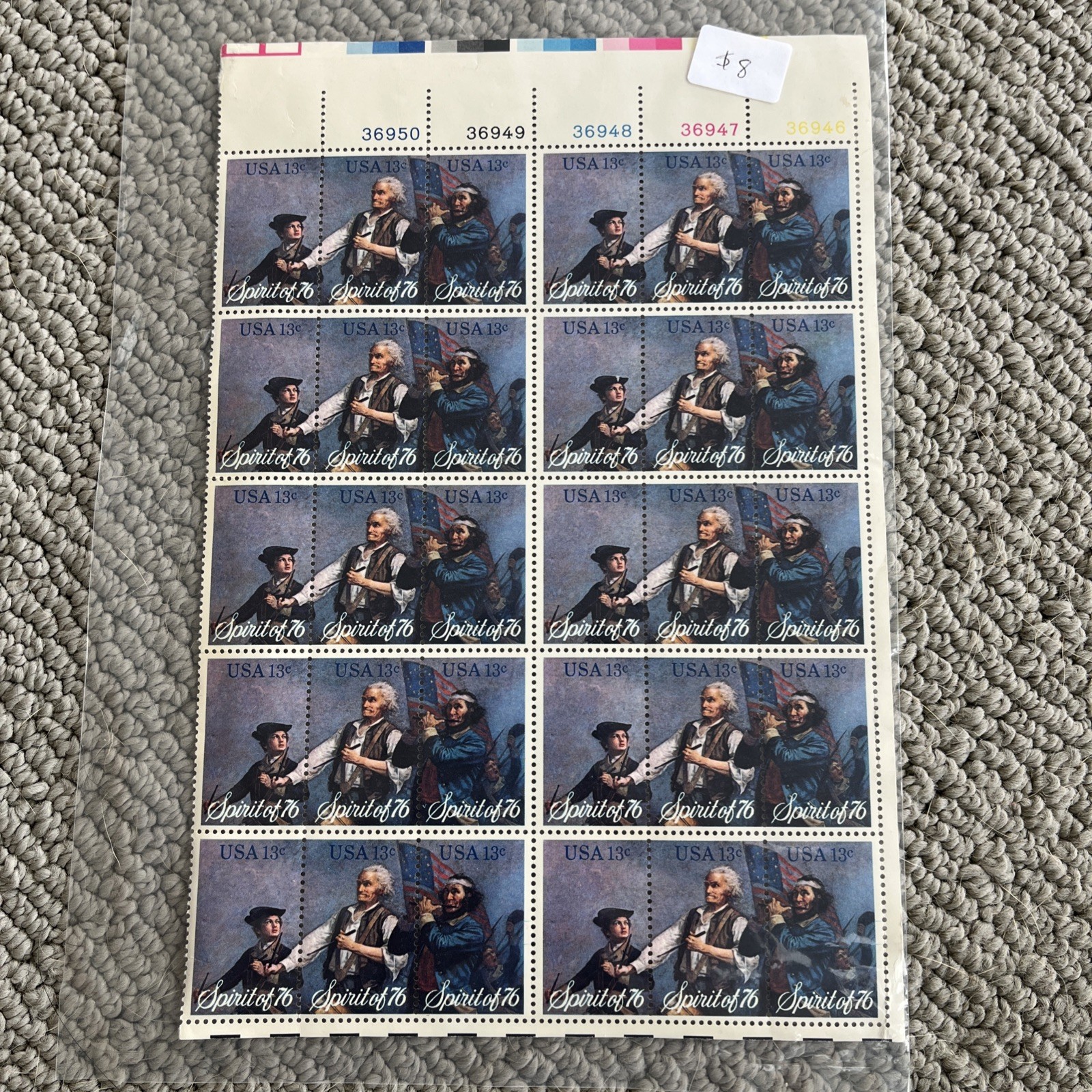 US SCOTT 1629 – 31 SHEET OF 30 SPIRIT OF 76 STAMPS 13 CENT FACE MNH