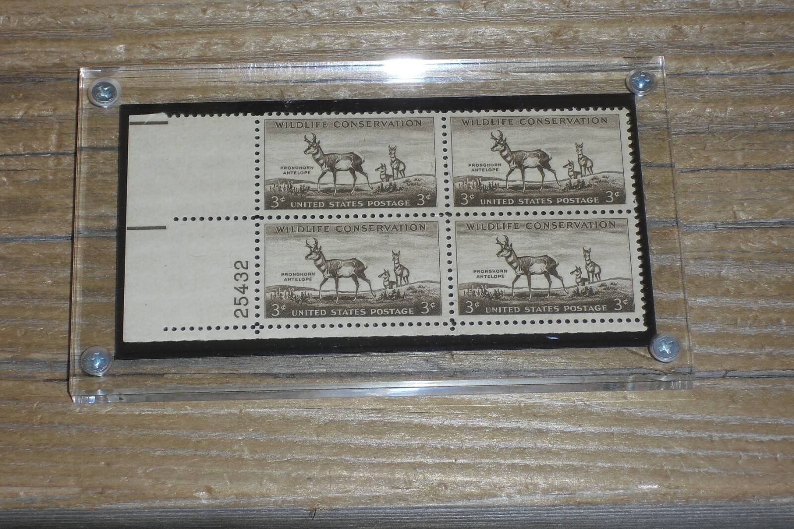 Vintage Wildlife Conservation Stamp Blocks (3) King Salmon Wild Turkey Antelope