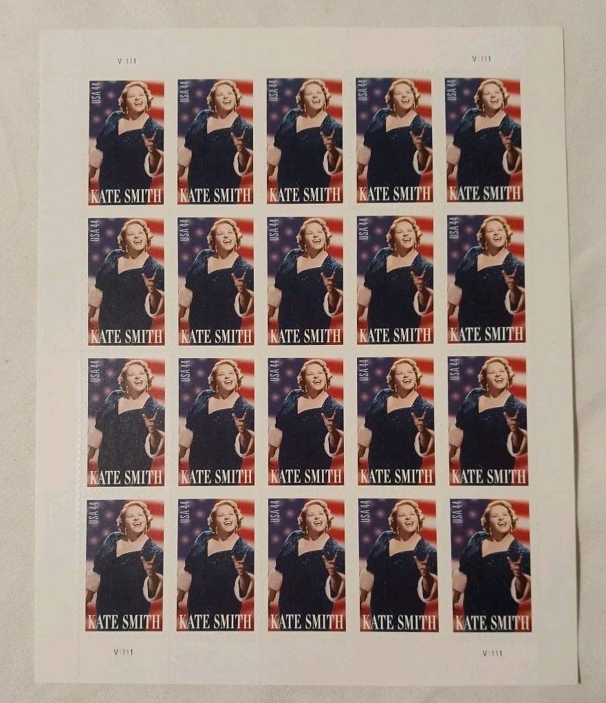 US 2010 SC 4463 44c Kate Smith – Full Sheet of 20 – MNH Fresh