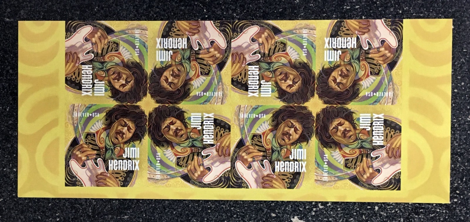2014USA #4880 Forever Jimi Hendrix Music Icons – Half Sheet of 8 Mint Stamps