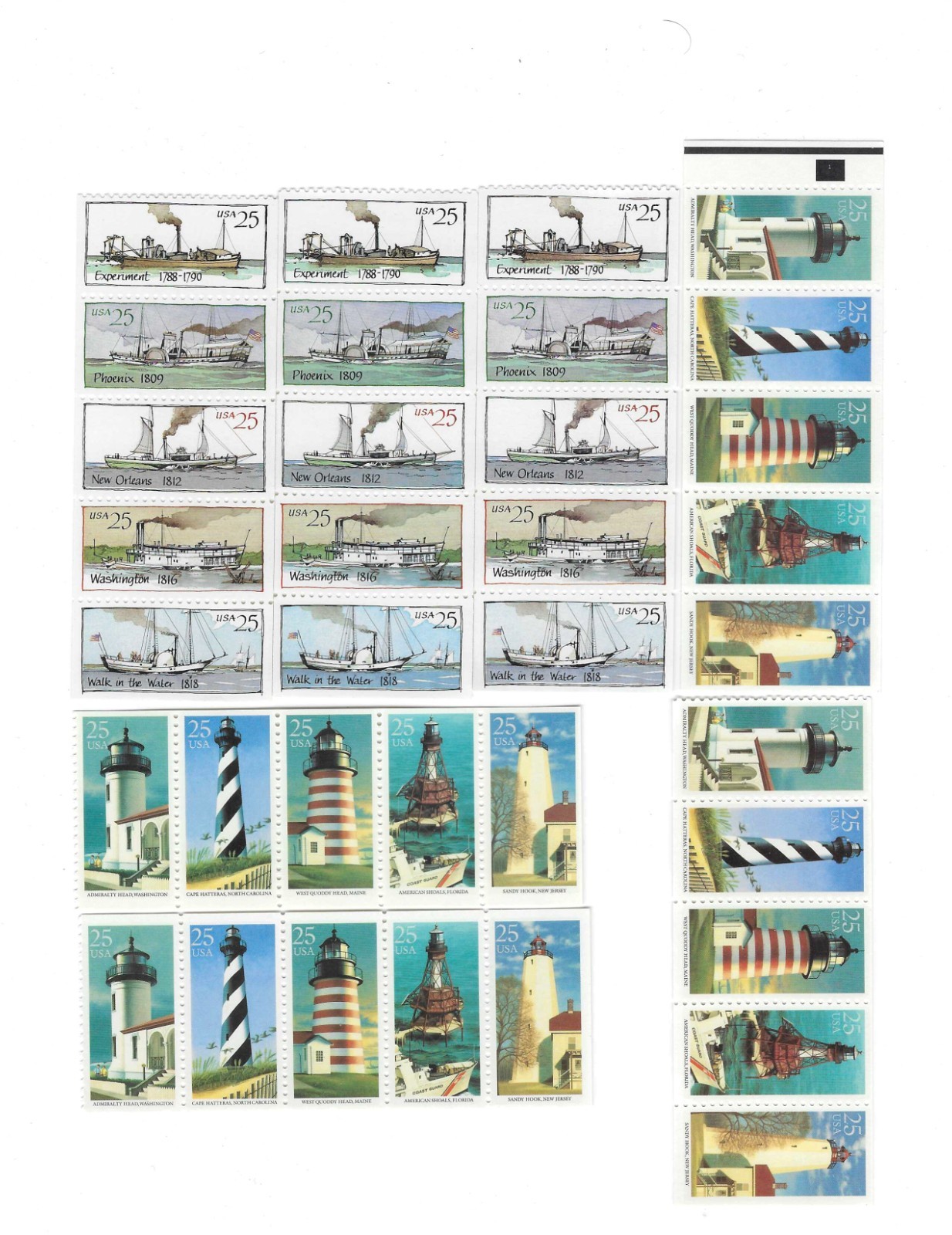 U.S. postage stamp lot 25 cents Fv 55.50 MNH OG Booklet Panes
