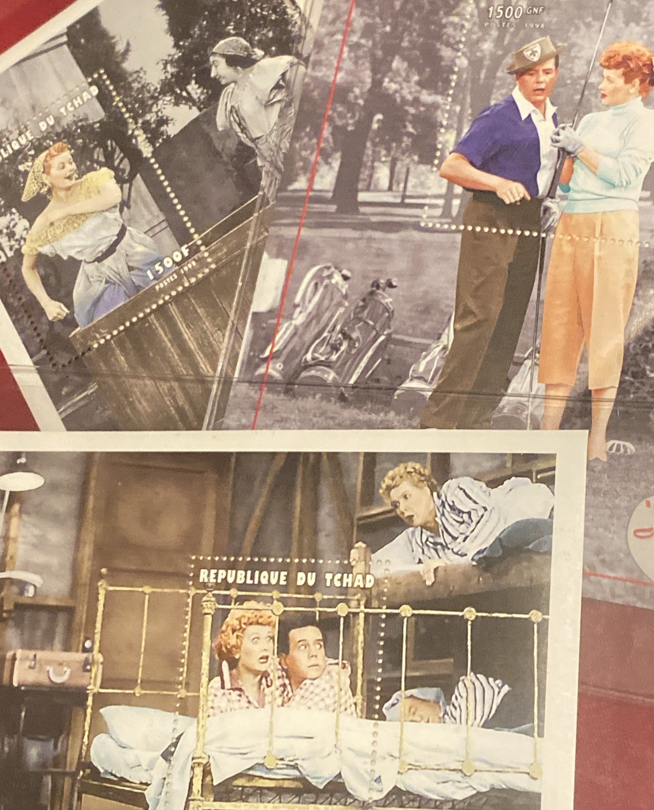 I Love Lucy Foreign Postage Stamp Sheets LUCILLE BALL & DESI ARNAZ Lot of 3