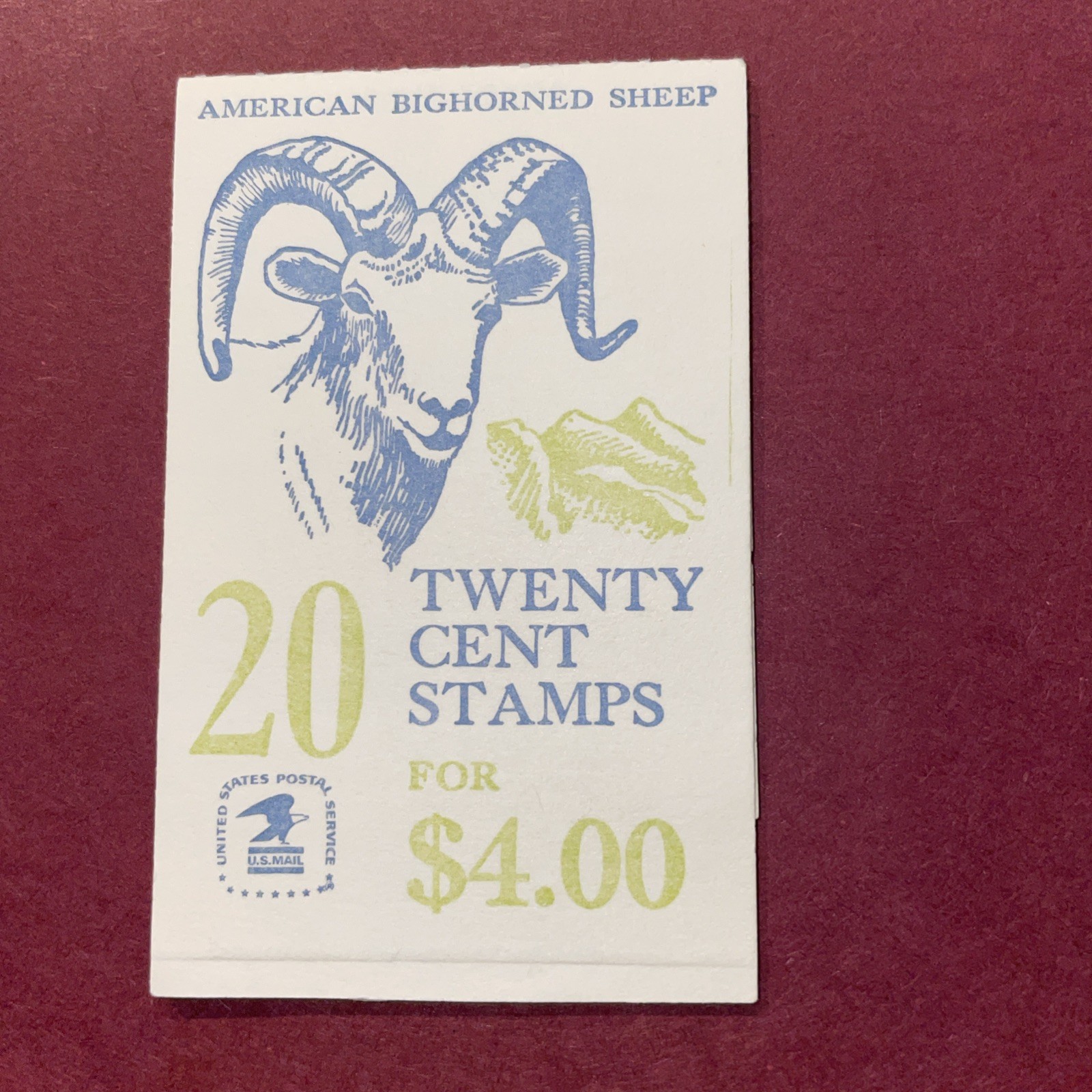 American Bighorned Sheep RARE Scott #1949 Plate #25 2 panes of ten 20c stamps
