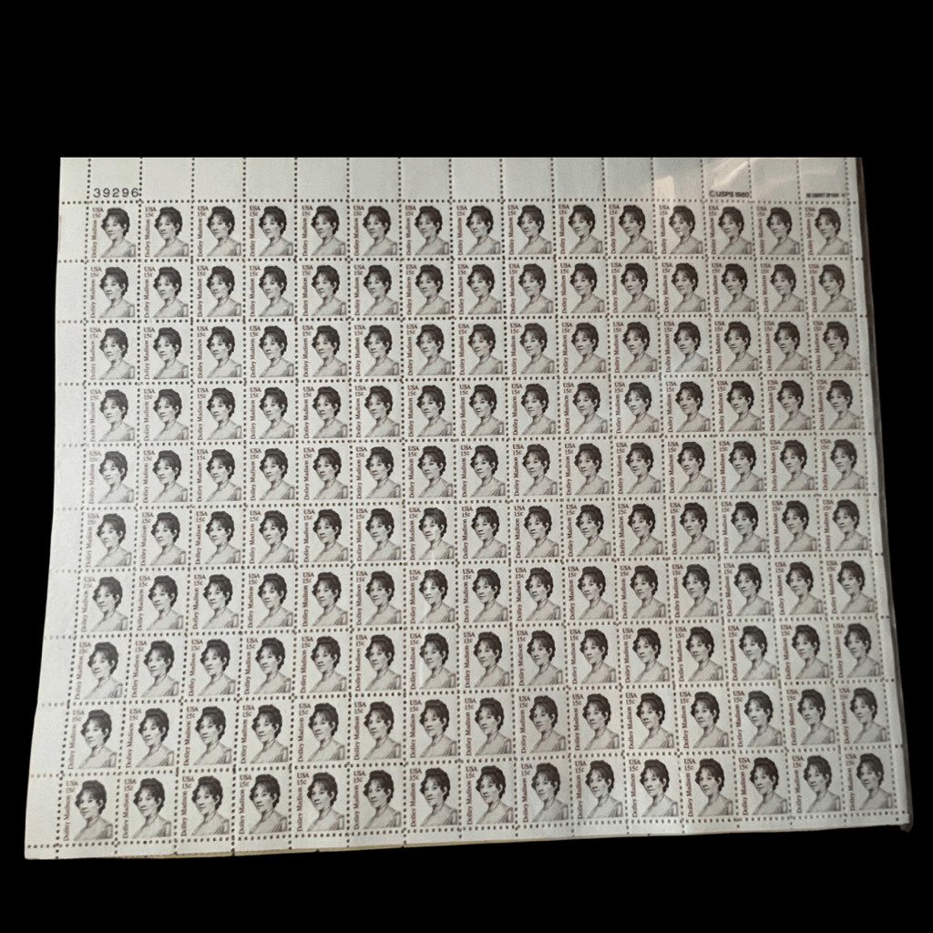 MNH Dolly Madison Sheet of 150 15c Stamps Scott #1822