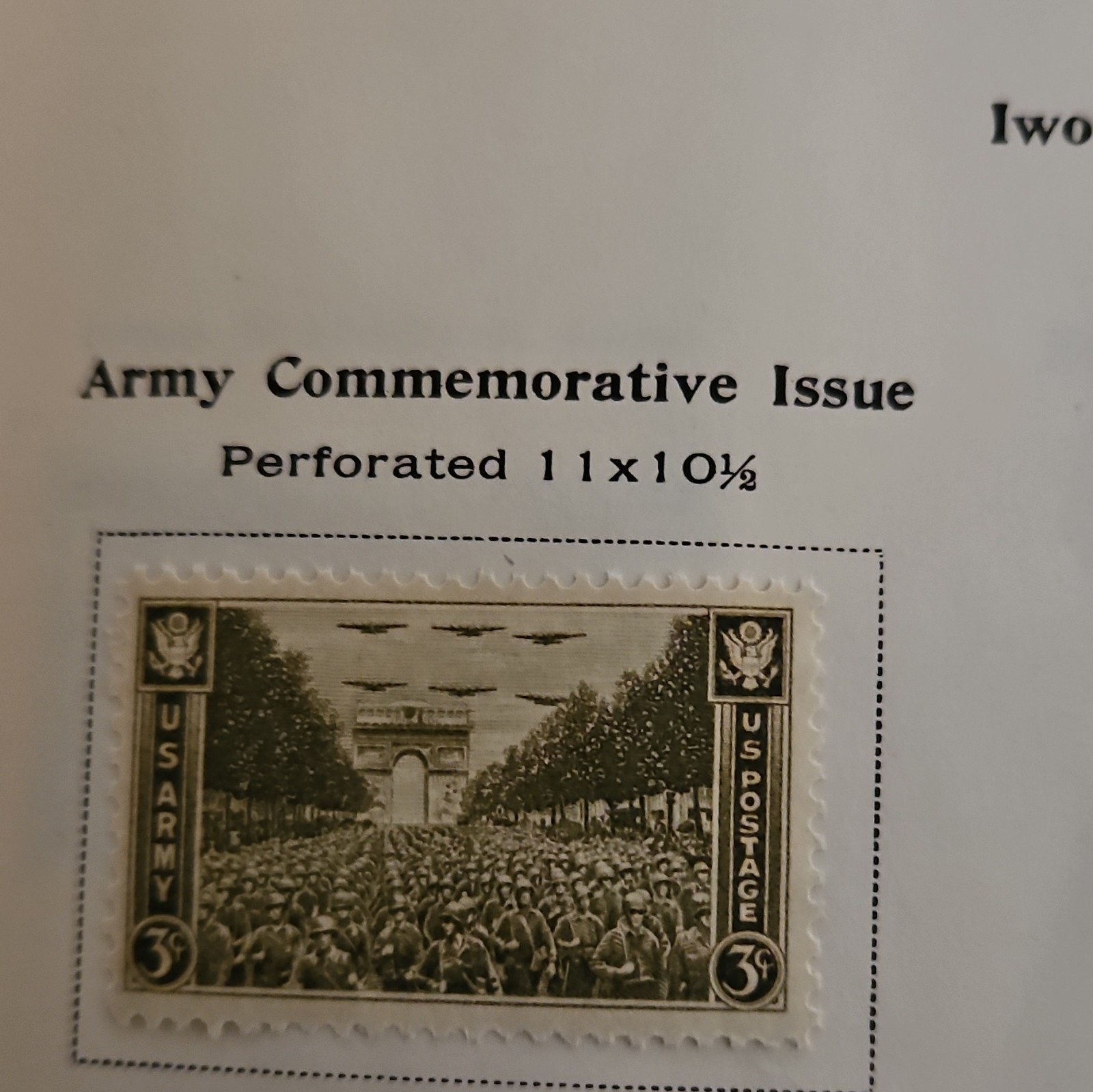 United States Postage Stamp Album Page Lot WWII/UN/Florida/Motion Pictures 3c 5c