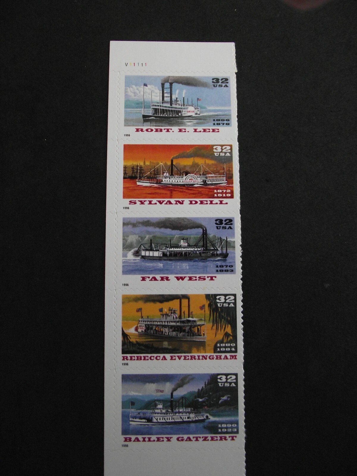 United States 1996 19th-century Paddle Steamers. MNH strip.