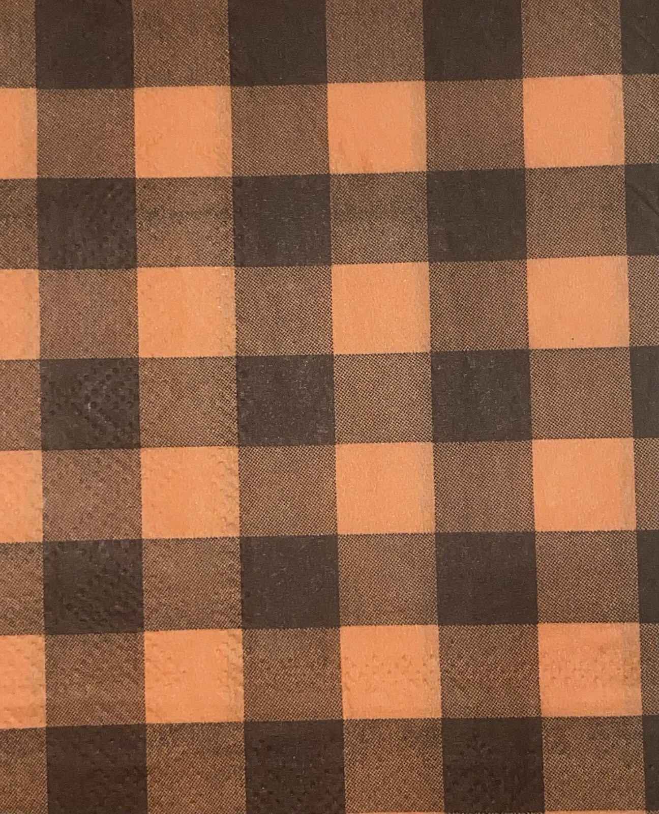 Three Individual dinner Decoupage Napkins/autumn/Halloween/orange/ Black Checker
